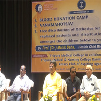 Tripura CM Manik Saha attends blood donation camp at TMC Hospital in Agartala