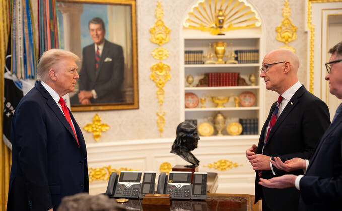 President Trump and Scottish First Minister meet at the White House to discuss Scotch whisky tariffs. "For our great whiskey sectors to continue to thrive, we need a permanent return to zero-for-zero tariffs, which will benefit distillers, farmers and hospitality workers throughout Scotland and the US." President Trump and Scottish First Minister meet at the White House to discuss Scotch whisky tariffs. "For our great whiskey sectors to continue to thrive, we need a permanent return to zero-for-zero tariffs, which will benefit distillers, farmers and hospitality workers throughout Scotland and the US."
