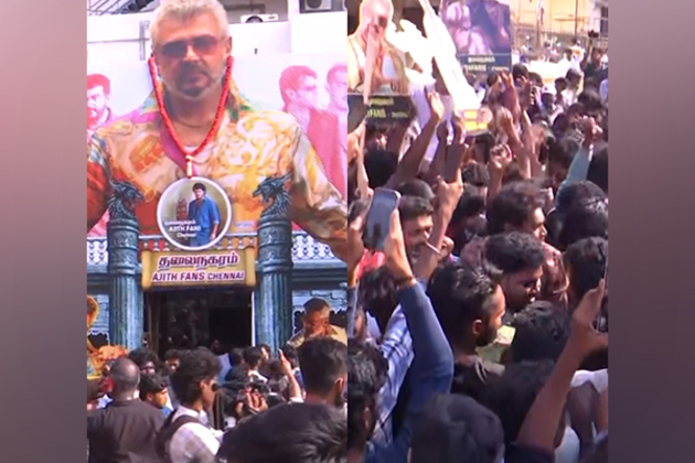 Ajith fans cheer, dance outside theatres on 'Good Bad Ugly's First Day First Show
