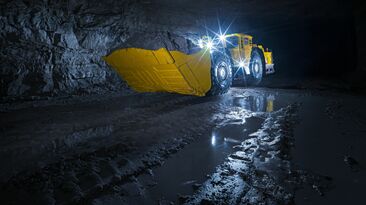 An Epiroc ST18 SG loader in operation underground.