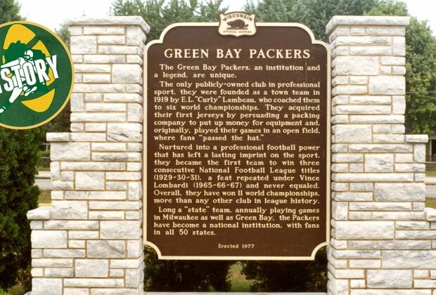 What happened to the Green Bay Packers state historical marker