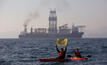 Protest against TMC's deep sea mining vessel in Mexico. Credit: Gustavo Graf/Greenpeace