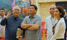 President Duterte (second from left) and environment minister Lopez (far right)