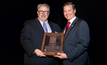 Newmont president and CEO Gary Goldberg (right) was recently inducted into the American Mining Hall of Fame
