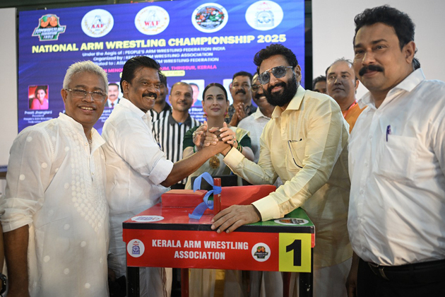 Kerala shines bright as hosts and champions at the 2025 PAFI National ArmWrestling Championship in Thrissur