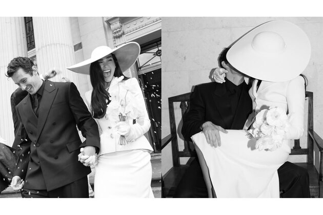 Dua Lipa, Callum Turner bring classic romance in wedding pictures