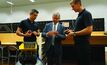 Newton Labs' Michael Del Borrello (left), with former WA Mines Minister Bill Marmion and Simon Vincent (right).