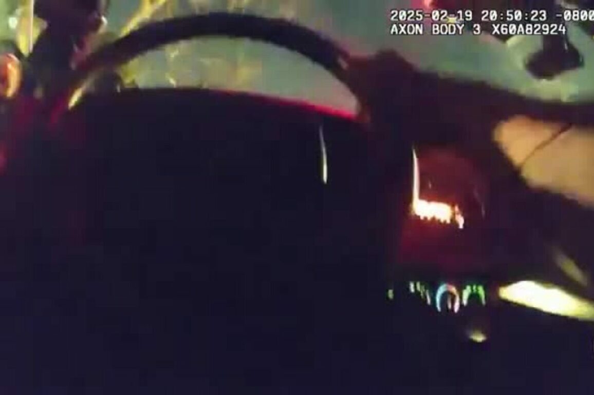 BWC- Suspect vehicle nearly strikes LAPD officer at high speeds, man arrested