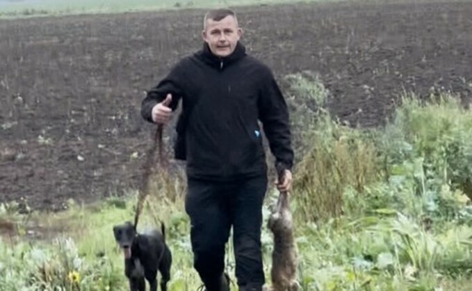 Photographic evidence retrieved by Lincolnshire Police showing Lewis Sheridan hare coursing on arable land.