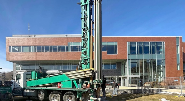 A specialised drill rig was used to core the borehole through 10 feet of surface clay before transitioning to the slurry method  