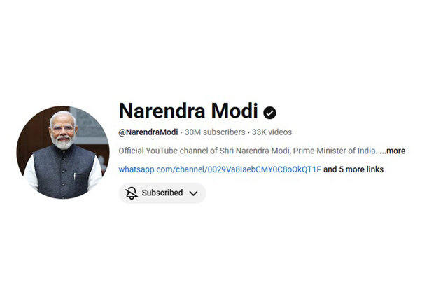 30 million and rising: PM Modi sets global benchmark of subscribers on YouTube