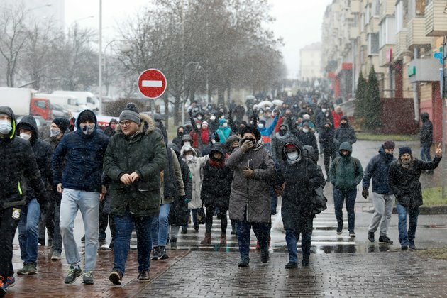 Dozens Reported Detained in Anti-LukashenkoMarches in Belarus