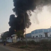 Karnataka: Fire breaks out at waste godown in Vasant Narasapura Industrial area in Tumkur