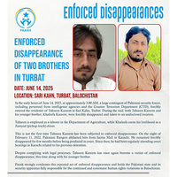 Pakistan's security forces abduct two brothers in Balochistan's Turbat