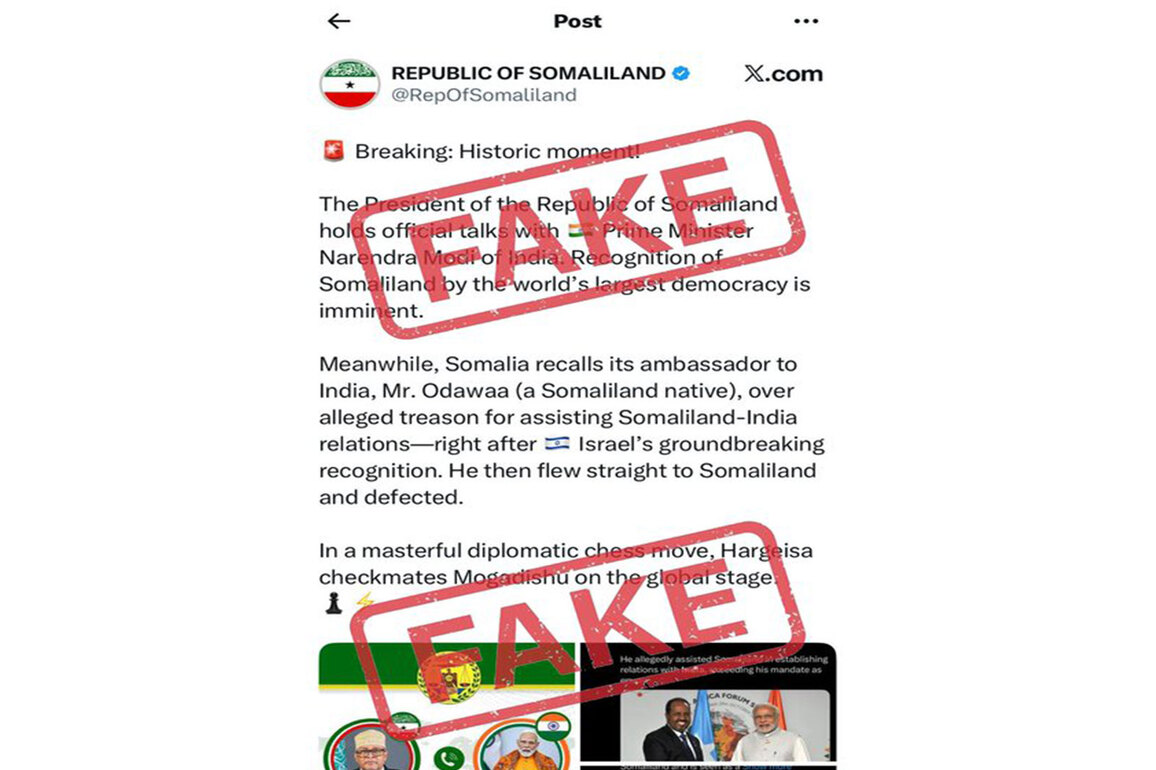 India debunks fake claims of talks with Somaliland, denies recognition move