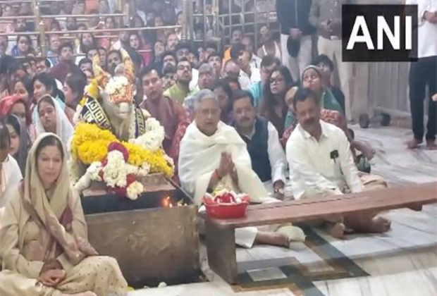 Union Minister Rajiv Ranjan Singh attends 'Bhasma Aarti' at Mahakaleshwar Temple in Ujjain