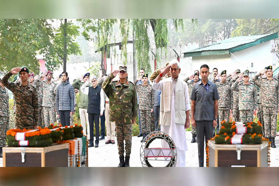 J-K: LG Sinha pays homage to Army personnel killed in Kokernag anti-terror operation