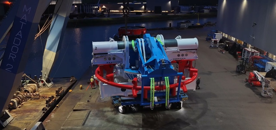 IQIP’s new FPUT3500 being loaded out for deployment at the Inch Cape Offshore Wind Farm in the Scottish North Sea