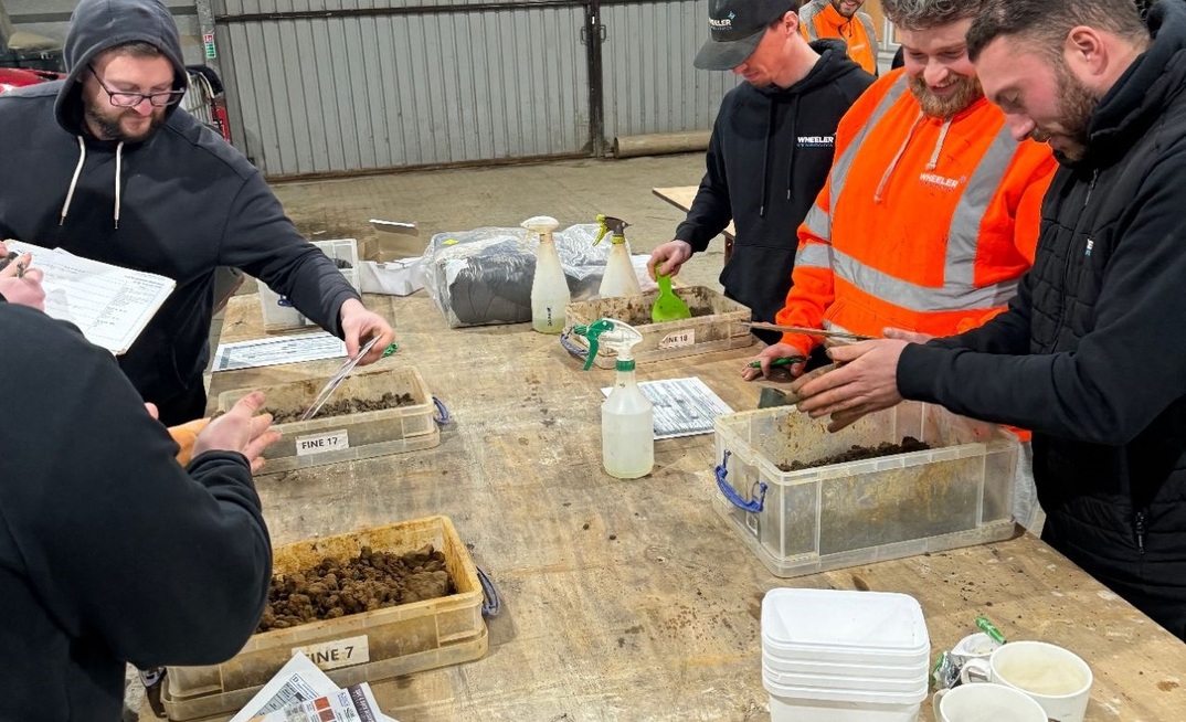 Wheeler Site Investigation’s drilling operatives undertaking a Soil Description Workshop with Equipe Group