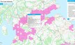   An extract from the interactive map viewer showing heating demand in Britain over recorded abandoned coal mine workings (Reproduced with the permission of © The Coal Authority. All rights Reserved. Ordnance Survey data © Crown copyright and database right 2023)