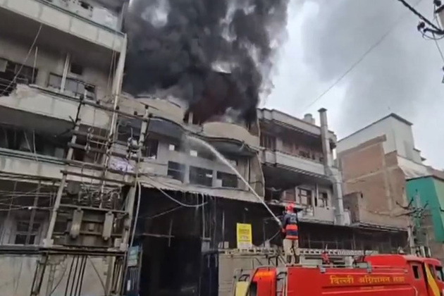Delhi: Fire breaks out at footwear factory in Narela Bhorgarh Industrial Area, dousing ops underway