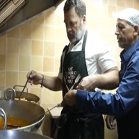 Rahul Gandhi makes Imarti and besan laddus at Delhi's Ghantewala sweet shop; asks people how they are celebrating Diwali