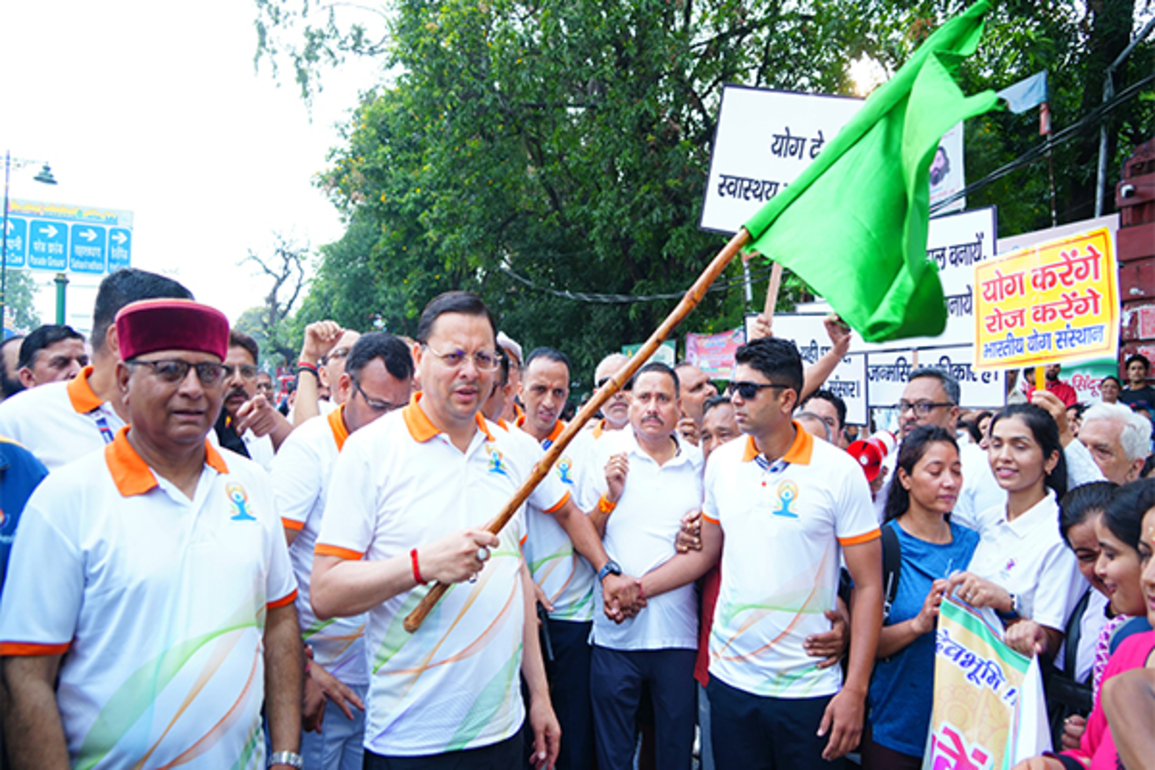 Uttarakhand: CM Dhami leads 'Run for Yoga' in Dehradun, calls for mass participation on International Yoga day