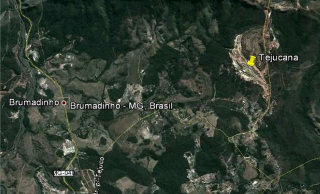 Área de operação da Tejucana em Brumadinho