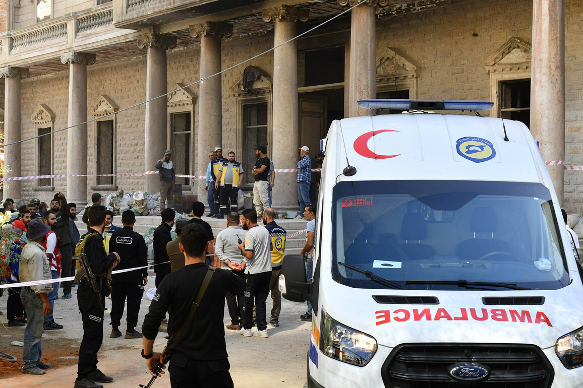 (SpotNews) SYRIA-DAMASCUS-FORMER INTERIOR MINISTRY BUILDING-RENOVATION-ACCIDENT