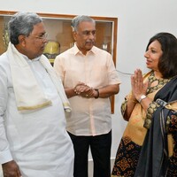 Biocon chief Kiran Mazumdar-Shaw meets Karnataka CM Siddaramaiah