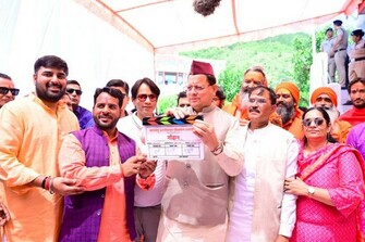 Uttarakhand CM claps "muhurat shot" of Manoj Joshi's 'Gaudan Ki Pukar' at Dharkot