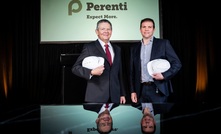 Perenti chairman Ian Cochrane and CEO Mark Norwell