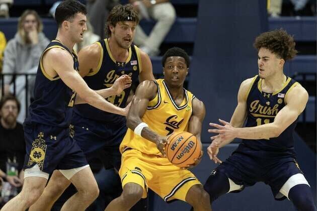 On call reversal, Cal edges Notre Dame with four-point play