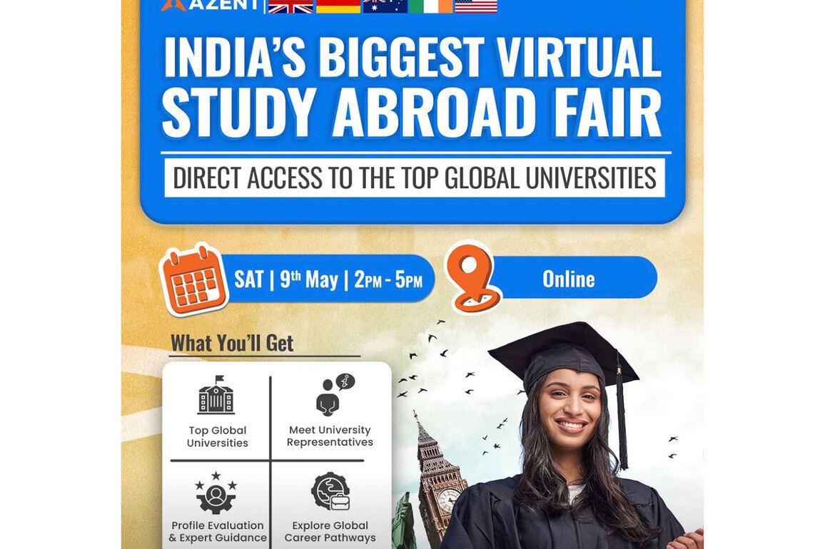 Azent Overseas Education Announces India's Biggest Study Abroad Fair on 9th May Featuring Top Global Universities