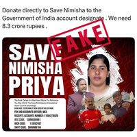 MEA dismisses social media claims asking for donations in Nimisha Priya case