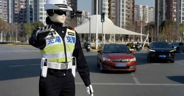 China's robot police patrol cities during Labor Day holiday, signaling AI-powered urban governance