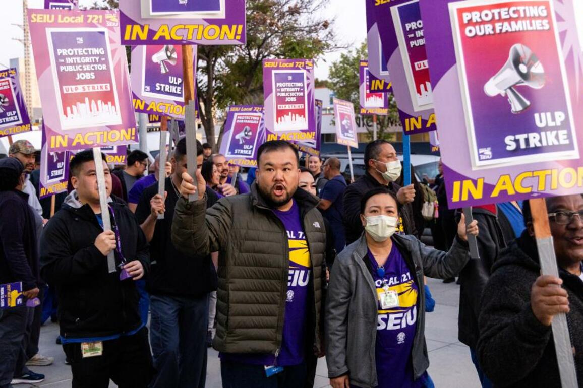 About 55,000 L.A. County workers go on strike, disrupting services