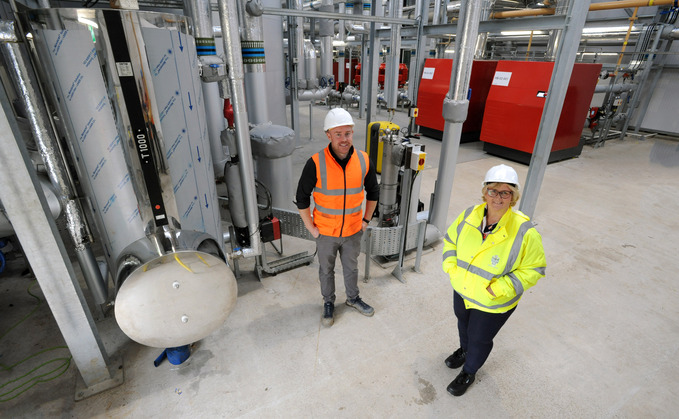 Councillor Tracey Dixon and Paul Quinn, contracts manager for Colloide at the Viking Energy Network | Credit: South Tyneside Council