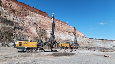 XCMG XQZ152 drills operating at an open pit mine in Africa have demonstrated outstanding operational performance. Credit XCMG