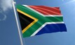 South African flag flutters in the wind 