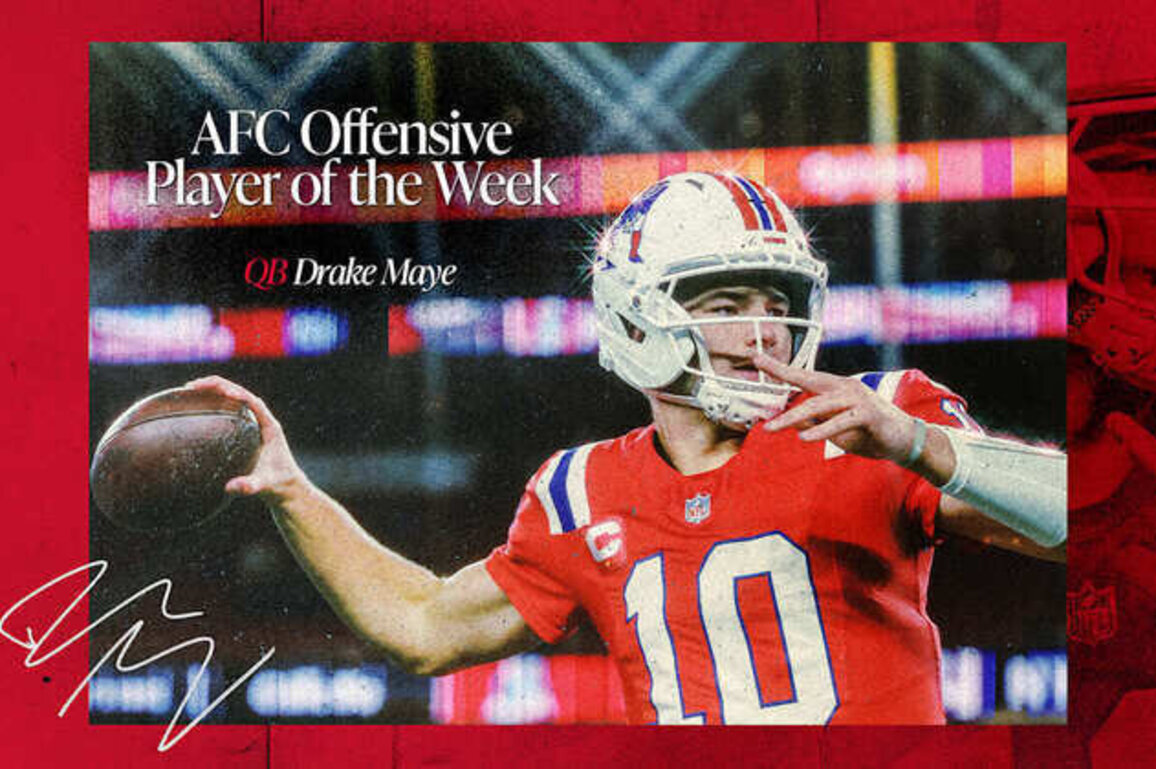 Drake Maye Named AFC Offensive Player of the Week