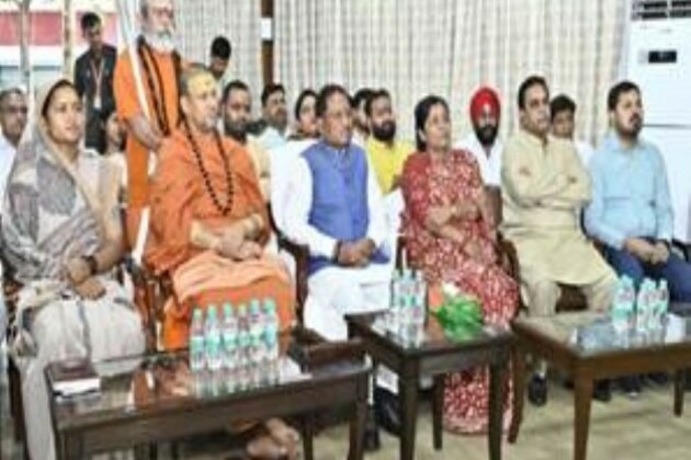 Union Minister Savitri Thakur, Chhatisgarh CM Vishnu Deo Sai listen to 123rd Episode of 'Mann Ki Baat' at CM Residence