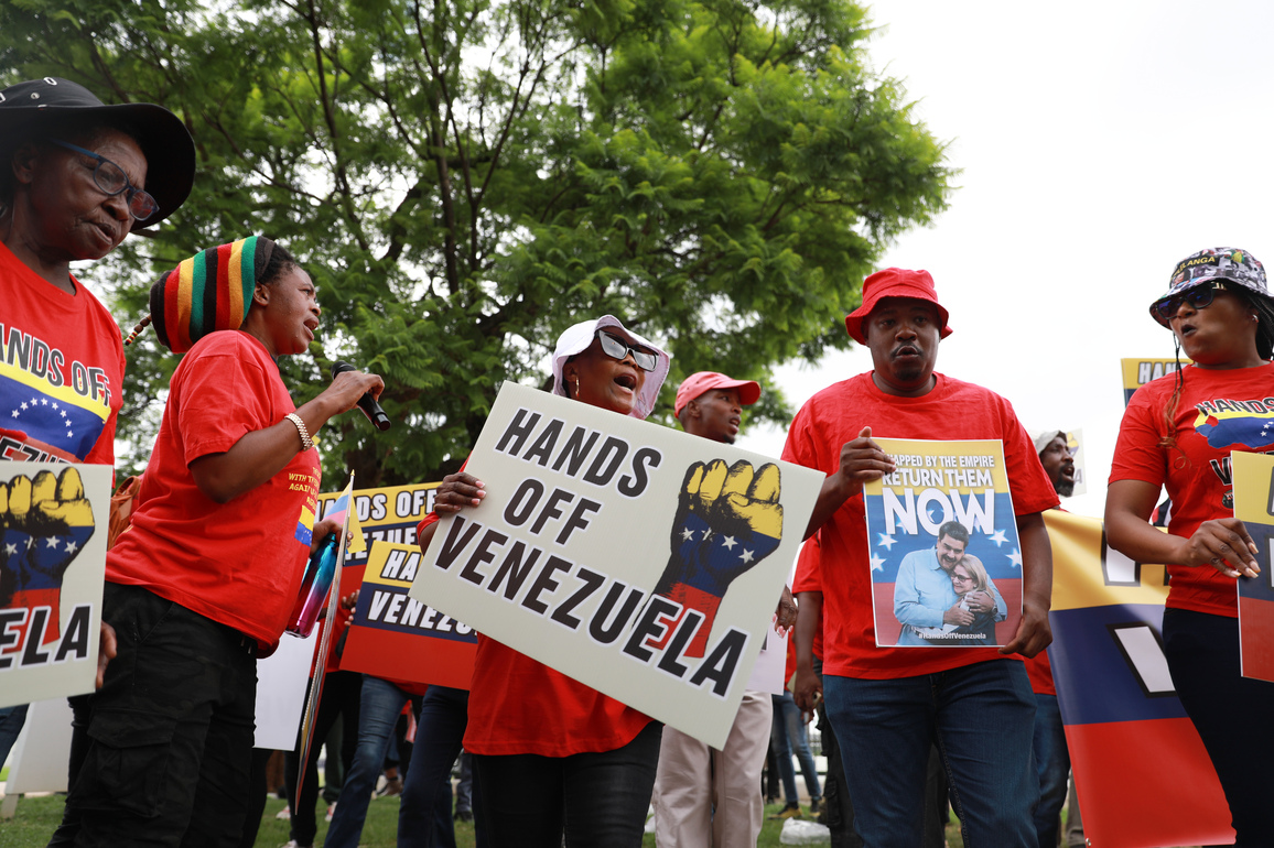 SOUTH AFRICA-PRETORIA-U.S.-VENEZUELA-PROTEST