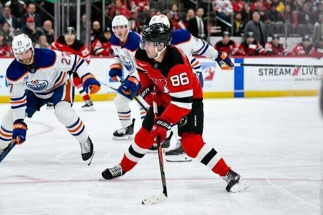 Devils' Jack Hughes racks up 3 points to drain Oilers