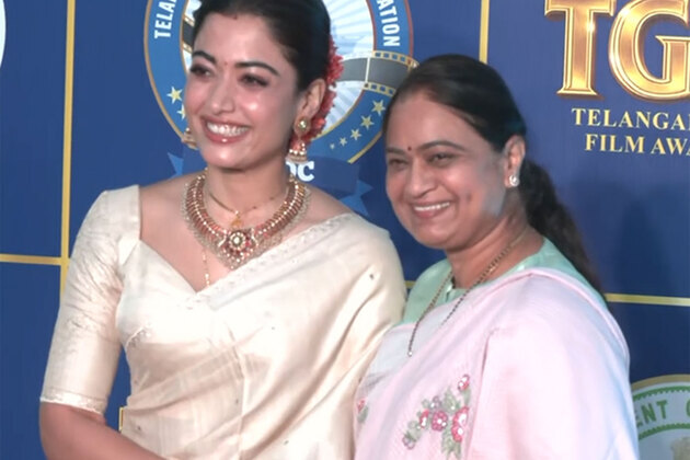 Newlywed Rashmika Mandanna attends TGFA 2025 with mother-in-law, wins big for 'The Girlfriend'