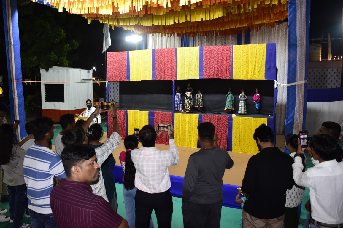 Rajasthan's traditional Kathputli Art organised at Bharat Parv 2025 held in premises of Statue of Unity in Ekta Nagar