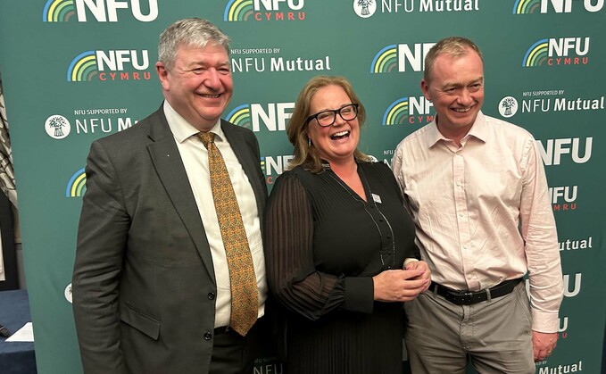 New EFRA chair Alistair Carmichael pictured with NFU vice-president Rachel Hallos and MP Tim Farron