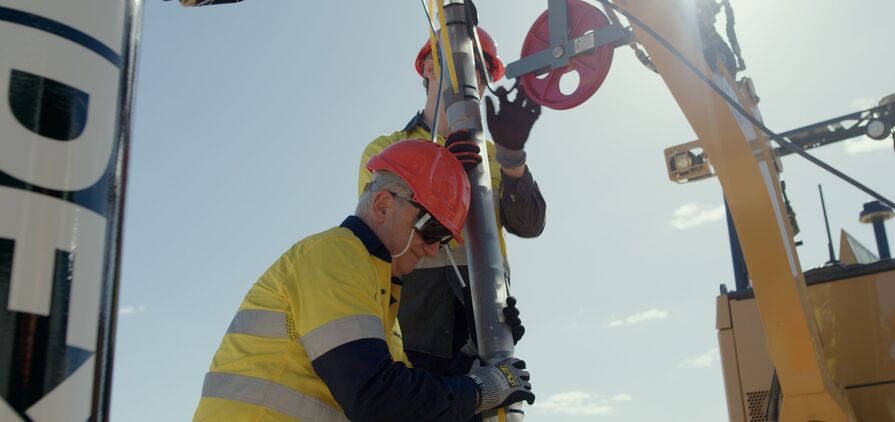 Minex CRC's LIBS tool being positioned during the trial.