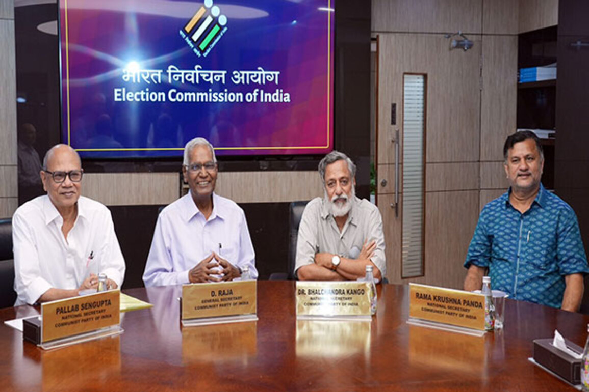 CEC Gyanesh Kumar holds meeting with CPI delegation led by D Raja