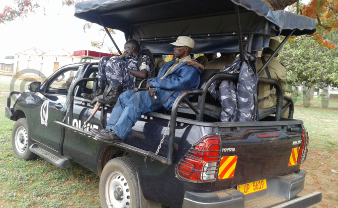 olice officers were stationed in the district to block the function hoto by harles choda